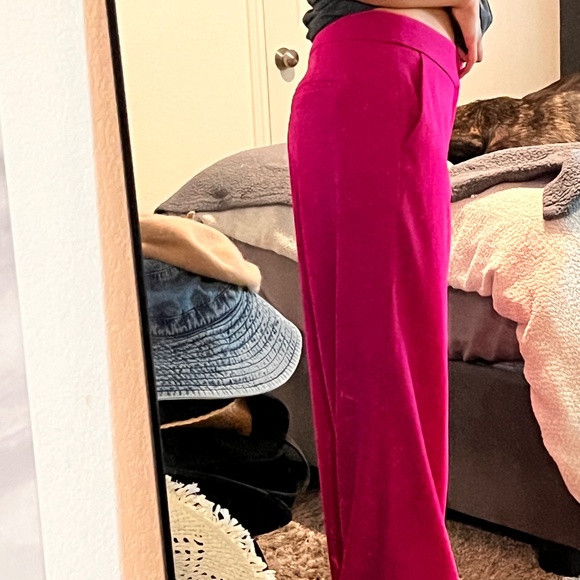 FLAWLESS Banana Republic bright pink wide leg trousers size 14 - Picture 3 of 4